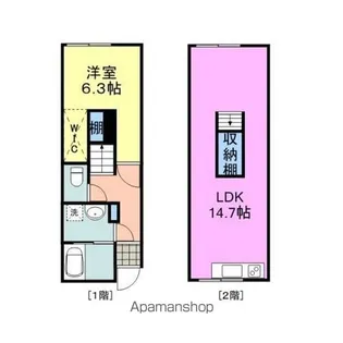 クオーレ楠【102号室】の間取り