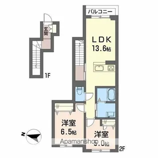 サン ビレッジ【203号室】の間取り