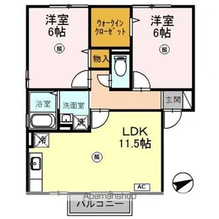 セレーヌス【2階】の間取り