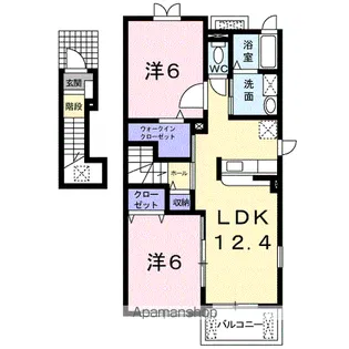 ラフレシール・ベルメゾンB【2階】の間取り