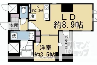 ローレルアイ京都四条大宮【8F号室】の間取り