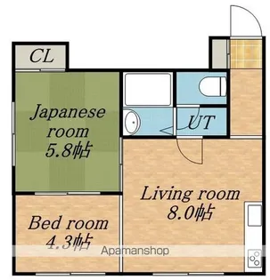 セントラルハイム【3号室】の間取り