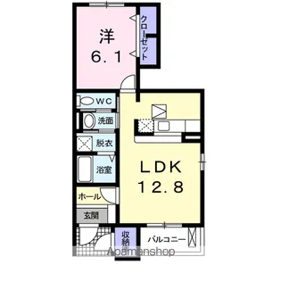 ラシ−ヌⅡ【1階】の間取り