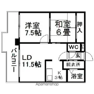 ノール北円山【8階】の間取り