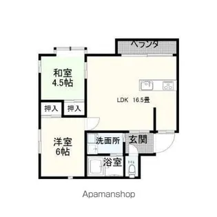 アパートメントサライ【202号室】の間取り