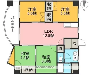 インペリアル西本Ⅰ【4階】の間取り