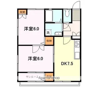 サングレイス横尾【A202号室】の間取り