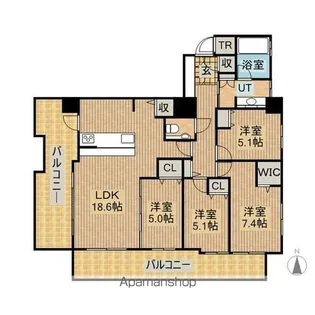 クリオ円山鳥居前【2階】の間取り