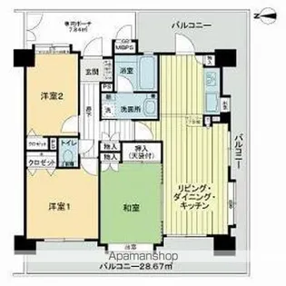 ライオンズプラザ鶯谷【6階】の間取り