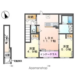 ボナール【202号室】の間取り