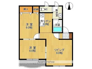 コーポパークサイドⅡ【2A号室】の間取り