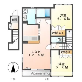 ロココプランB【2階】の間取り