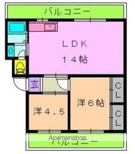 ミヤザキ第二マンション【3階】の間取り