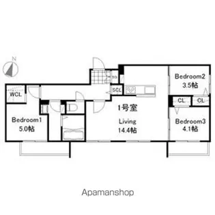 ラグランジュ元町【3012号室】の間取り
