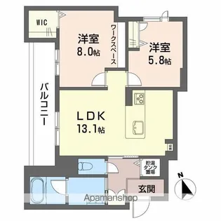 カーサ・レジデンス【4階】の間取り