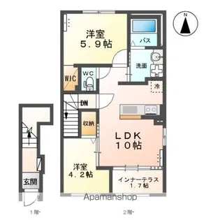 フェリーチェ新田【2階】の間取り