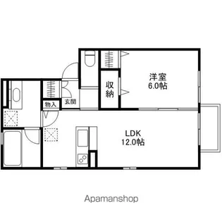 メルベーユ川崎B【107号室】の間取り