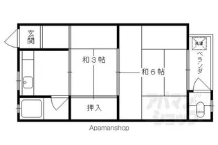 東英ハウス堂ノ川 B棟【204号室】の間取り