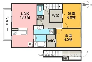 福井ガーデンハイツ A棟【2階】の間取り