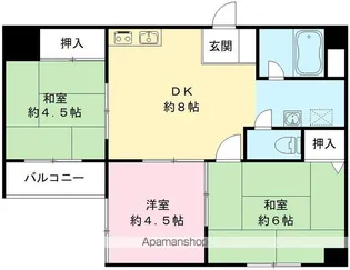 ヴィエント北花山【408号室号室】の間取り