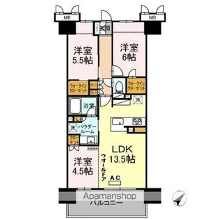 プレミスト鷹匠1403号【14階】の間取り
