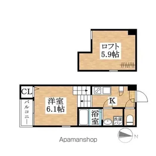 クリアス【201号室】の間取り