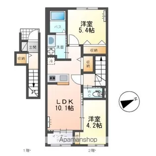 リッチレジデンスA(RICH RESIDENCE A)【2階】の間取り