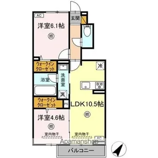 ヒルズ平泉 D【1階】の間取り