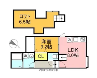 クレア多の津【102号室】の間取り