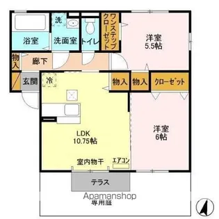 グリーンリーブス【1階】の間取り