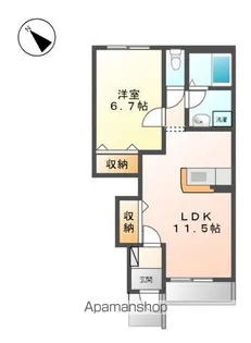 ブルーオアシス【1階】の間取り