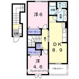 ウエストリバーヒルズ【2階】の間取り