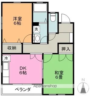 パレスモモセ B棟【102号室】の間取り