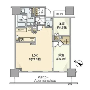 ブランズタワーみなとみらい【13階】の間取り