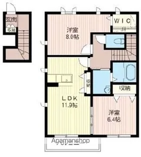 シャンティ韮川B【203号室】の間取り