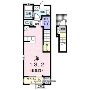 ハッピー大道タウン Ⅱ【205号室】の間取り