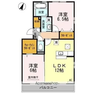 マインパレスⅡ A・B棟【1階】の間取り