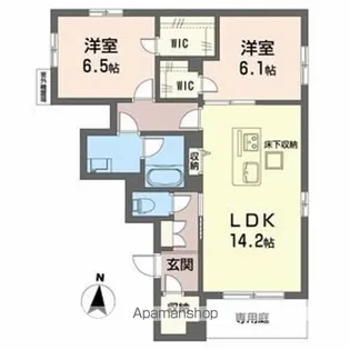 シャーメゾン中宮西【1階】の間取り