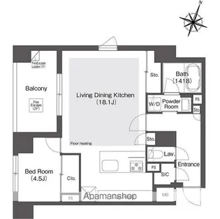 スタイリオ目黒大橋HILLSIDE【1階】の間取り