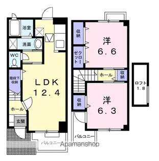 ティーハーベストB【1階】の間取り