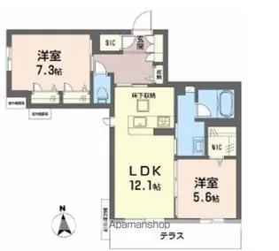 ブライラント【1階】の間取り