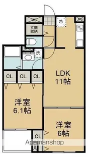 PETOK大岩(ペトックオオイワ)【102号室】の間取り