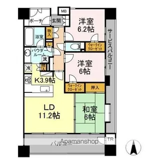 セレーノ福島 705号【1号室】の間取り