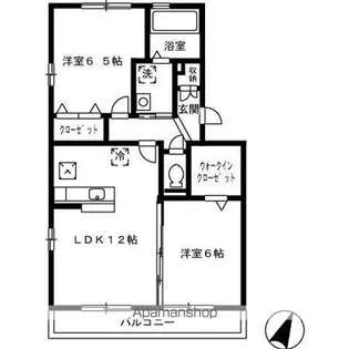 マインパレスⅡ A・B棟【1階】の間取り