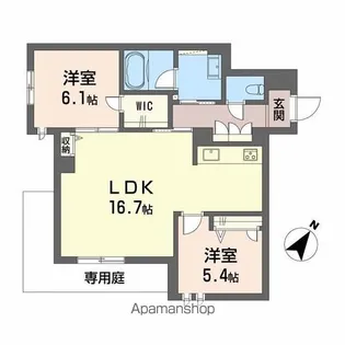 SHAMAISON AMBER026【101号室】の間取り