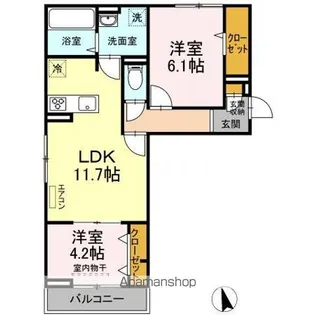 サニーサイド【2階】の間取り