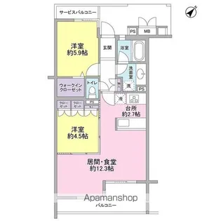 ホーフ横浜旭ヶ丘【3階】の間取り