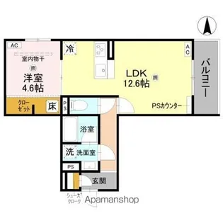 エクレール沢之町【1階】の間取り