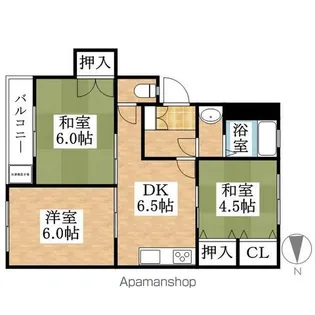 第12平松マンション【2C号室】の間取り