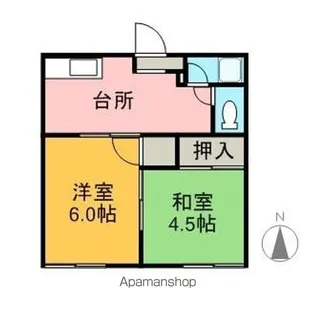 越智アパート【9号室】の間取り